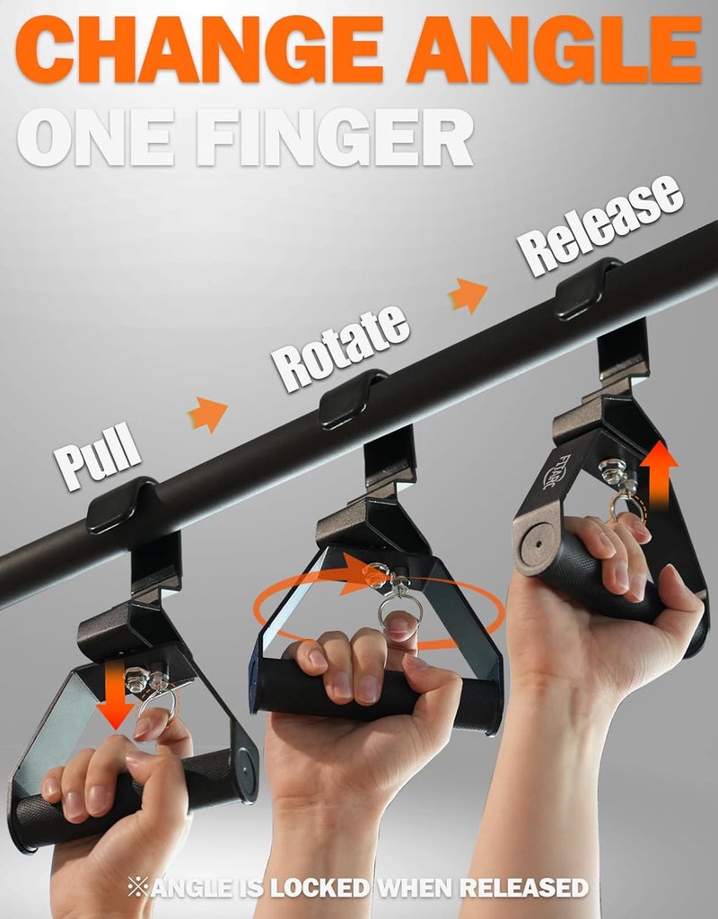 Fitarc Neutral Grip Pull Up Handles, Wrist Shoulder Elbow Friendly, 12 Angle Adjustable Lat Pulldown Handle Rowing Grips, 2Pcs, Patented - Image 3